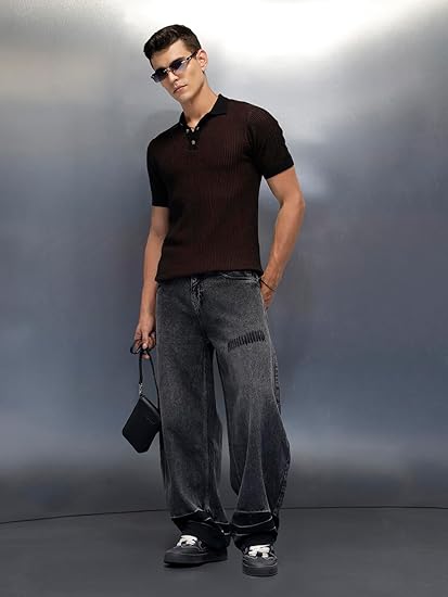 WROGN Men's Baggy Fit Jeans | Mid Rise | Jeans for Man - Image 5